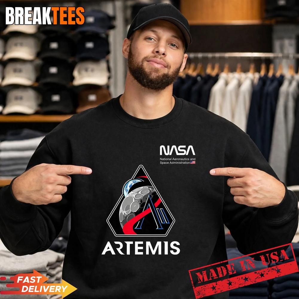 NASA Artemis II Mission Patch Worm Logo T-Shirt