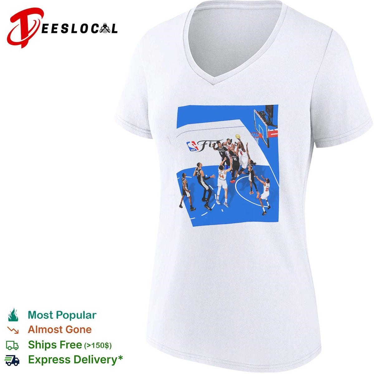 NBA Finals aerial overhead basketball game play action photo art shirt