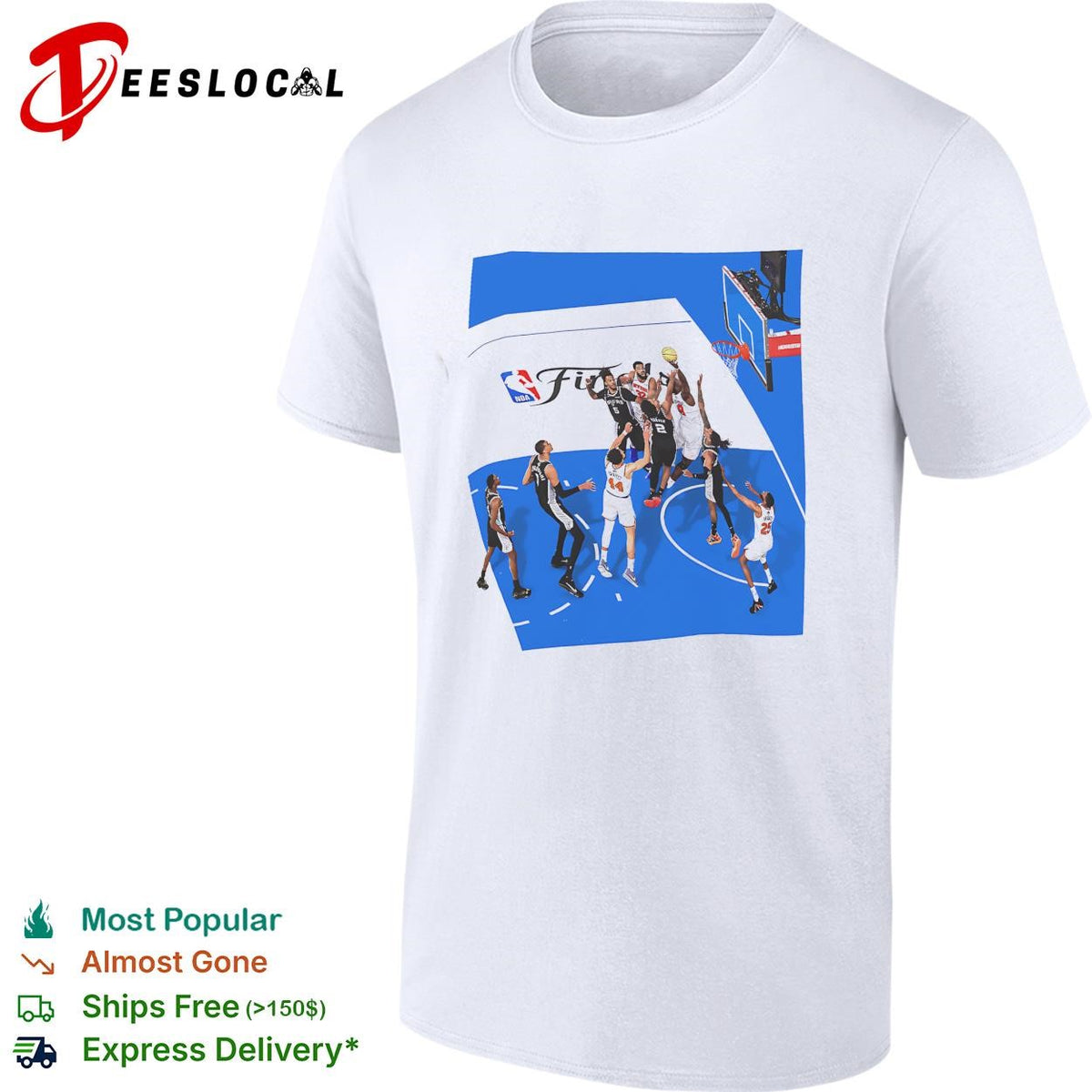 NBA Finals aerial overhead basketball game play action photo art shirt