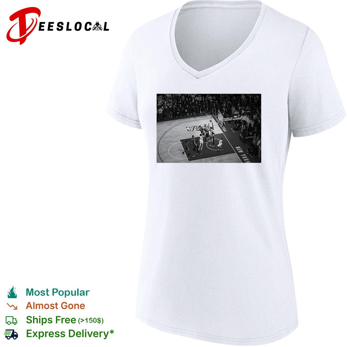 NBA Finals basketball game aerial view black white action photo shirt