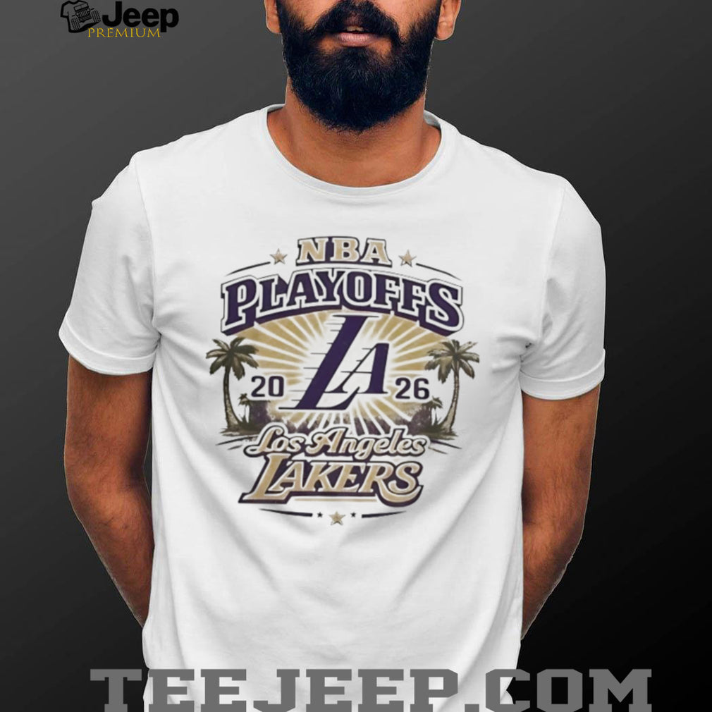 NBA Playoffs 2026 Los Angeles Lakers Palm Tree Graphic T Shirt