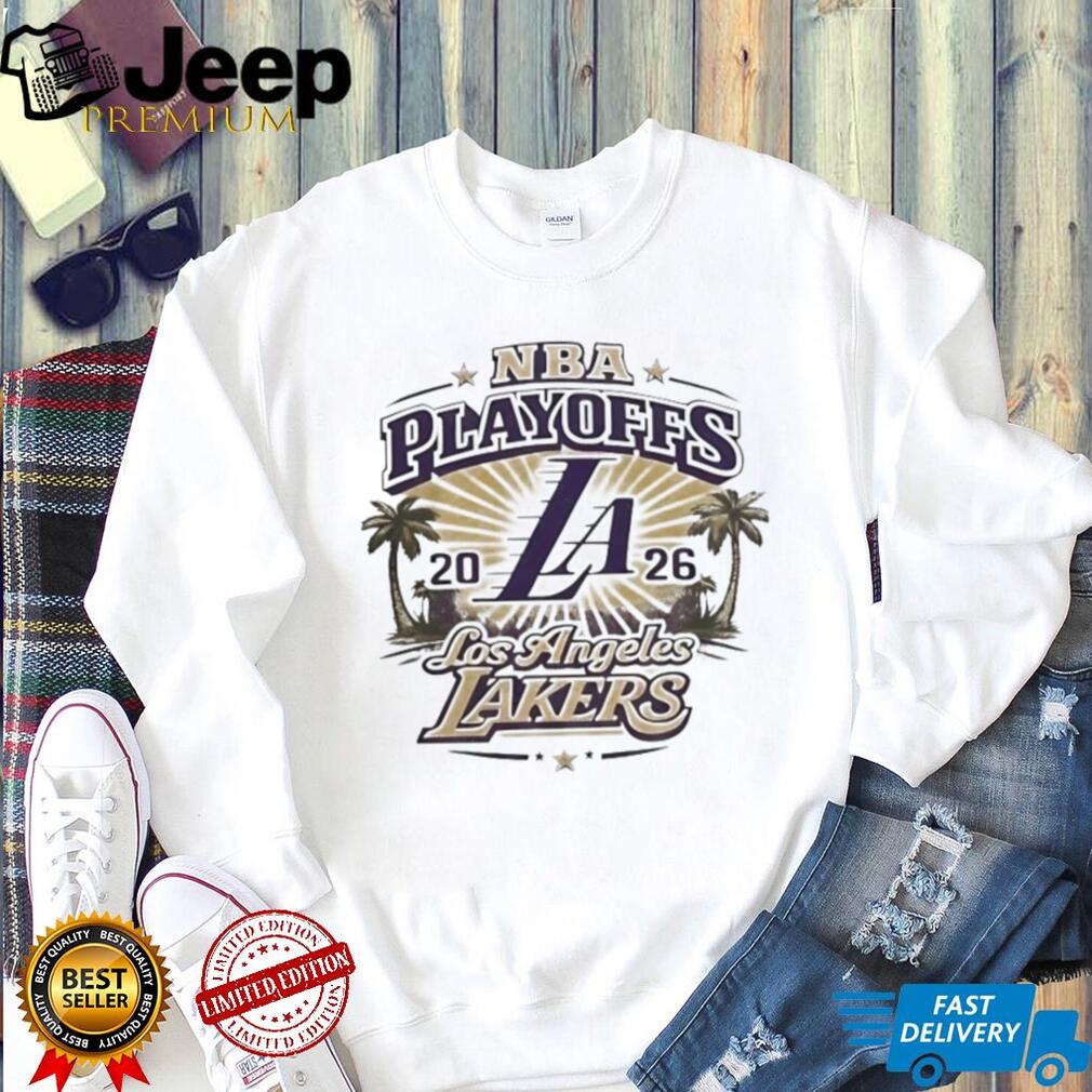 NBA Playoffs 2026 Los Angeles Lakers Palm Tree Graphic T Shirt