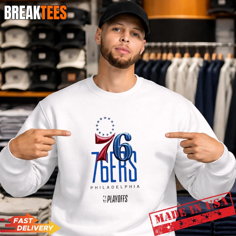 NBA Playoffs Philadelphia 76ers Basketball Logo Graphic T-Shirt