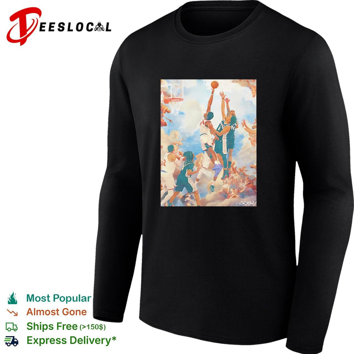 NBA basketball players classical Renaissance painting style art shirt