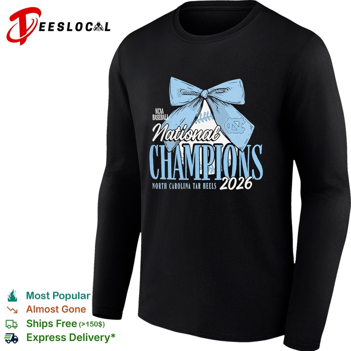 NCAA Baseball National Champions 2026 North Carolina Tar Heels Bow Ribbon shirt