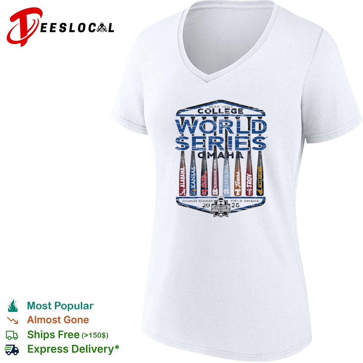 NCAA College World Series 2026 Alabama Kansas Ole Miss Mississippi State Carolina shirt