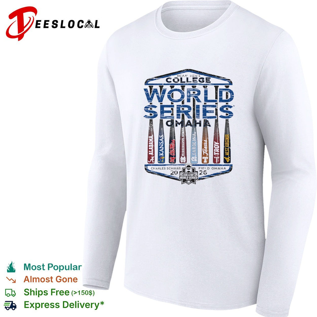 NCAA College World Series 2026 Alabama Kansas Ole Miss Mississippi State Carolina shirt