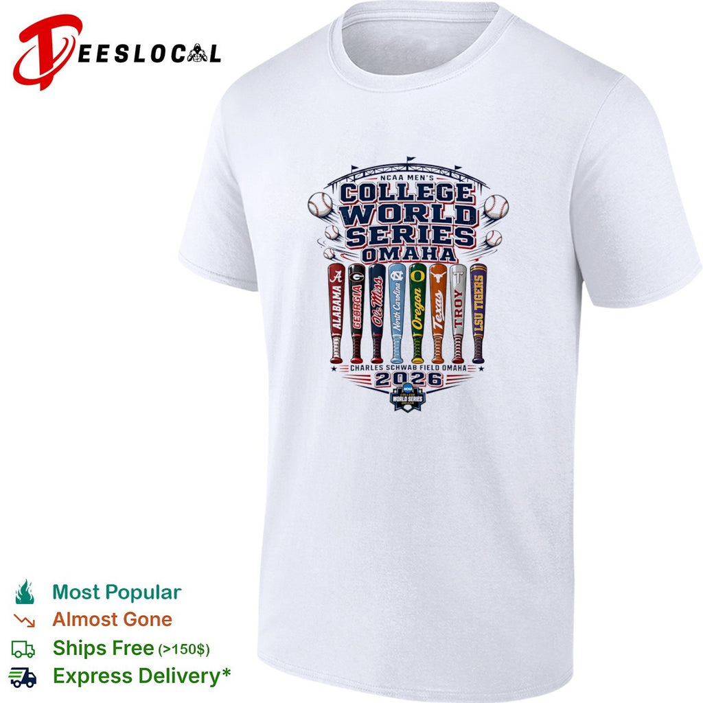 NCAA College World Series Omaha 2026 Alabama Georgia Ole Miss North Carolina shirt