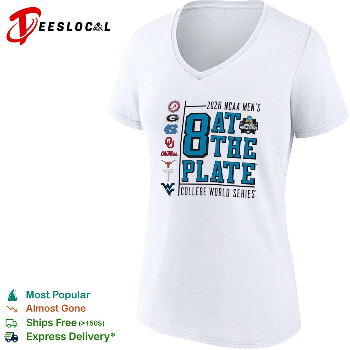 NCAA Men’s College World Series 2026 8 at the plate shirt