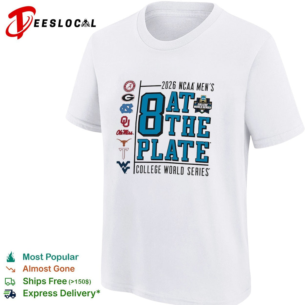 NCAA Men’s College World Series 2026 8 at the plate shirt