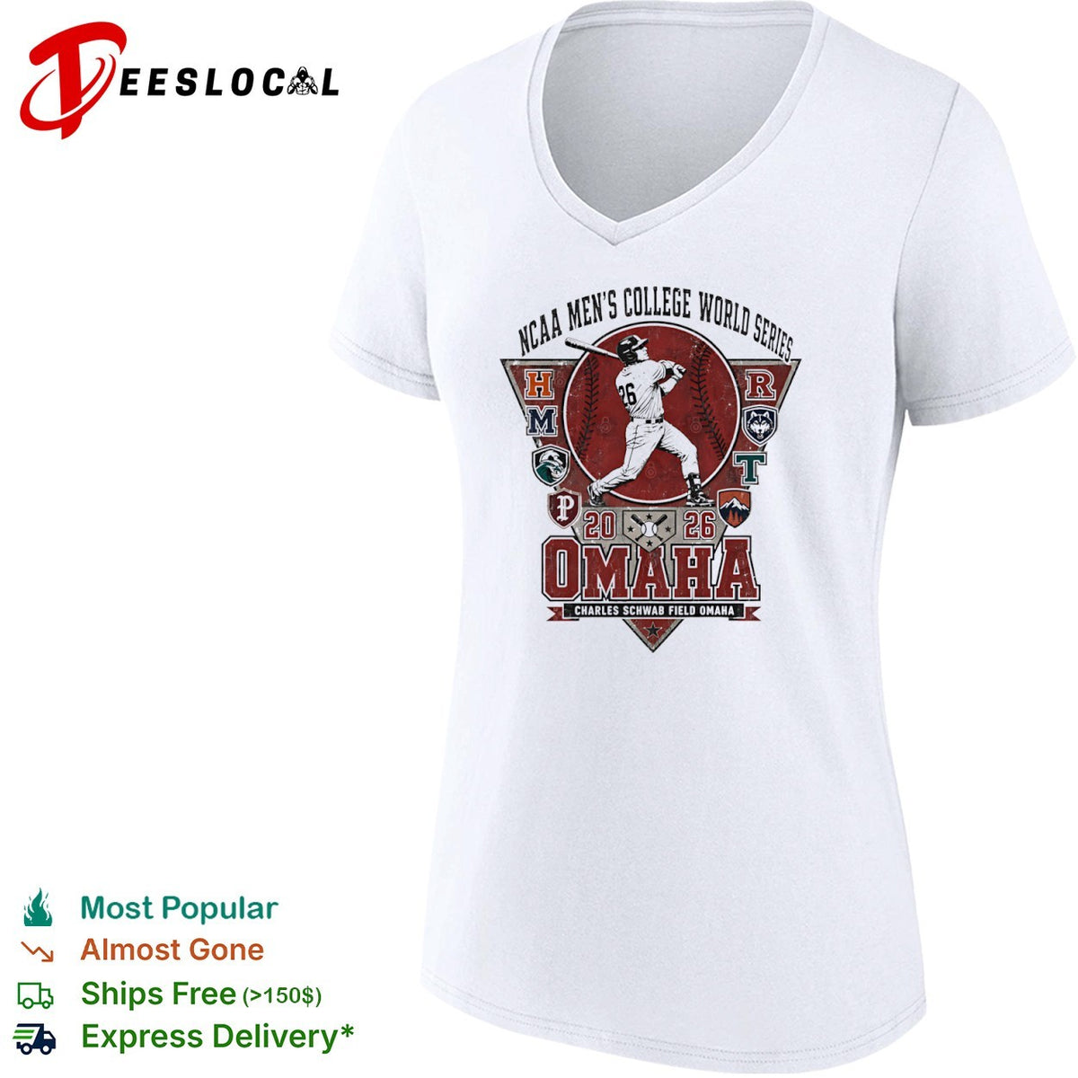 NCAA Men’s College World Series 2026 Omaha Charles Schwab Omaha Baseball shirt