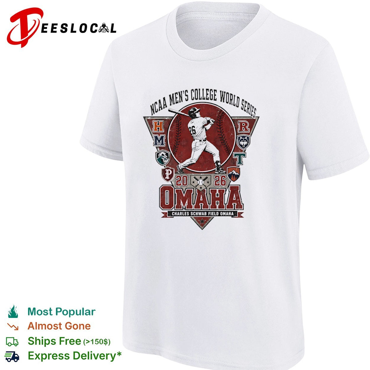 NCAA Men’s College World Series 2026 Omaha Charles Schwab Omaha Baseball shirt
