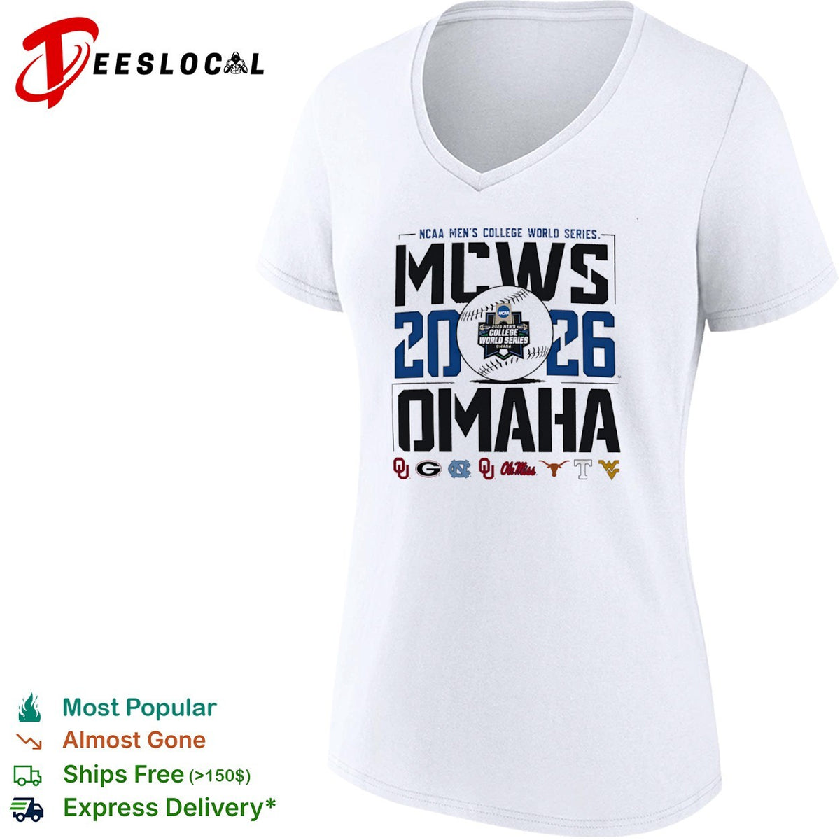 NCAA Mens College World Series 2026 Omaha Oklahoma Georgia North Carolina shirt