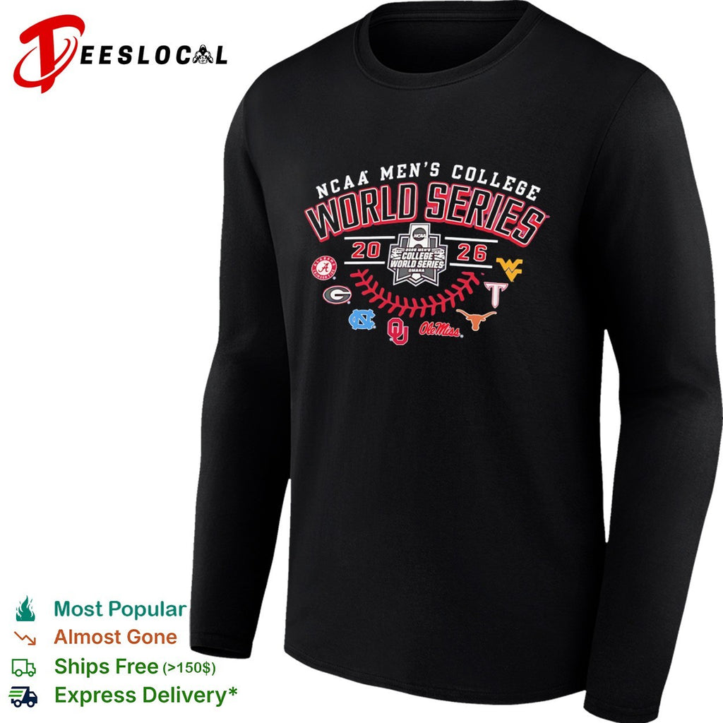 NCAA Men’s College World Series 2026 eight teams logo shirt