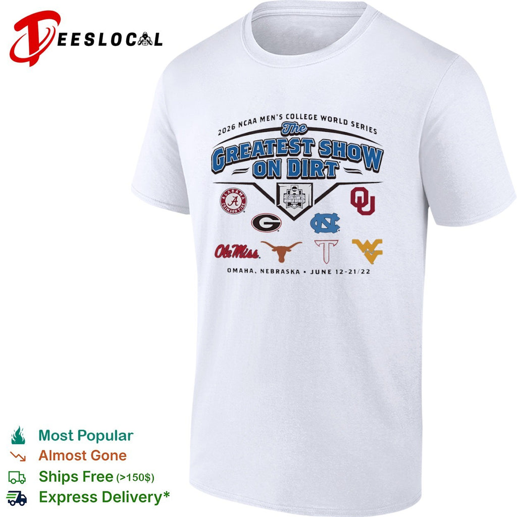 NCAA Men’s College World Series 2026 the greatest show on dirts Omaha Nebraska logos shirt