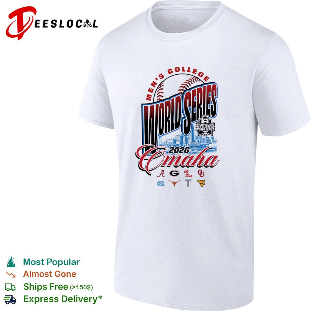 NCAA Mens College World Series city skyline 2026 Omaha shirt