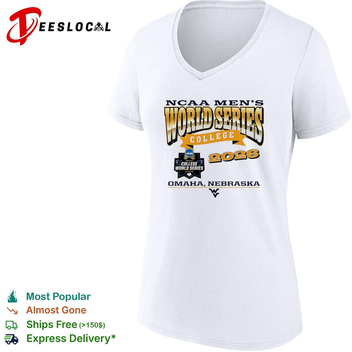 NCAA Men’s World Series 2026 Omaha Nebraska West Virginia Mountaineers logo shirt