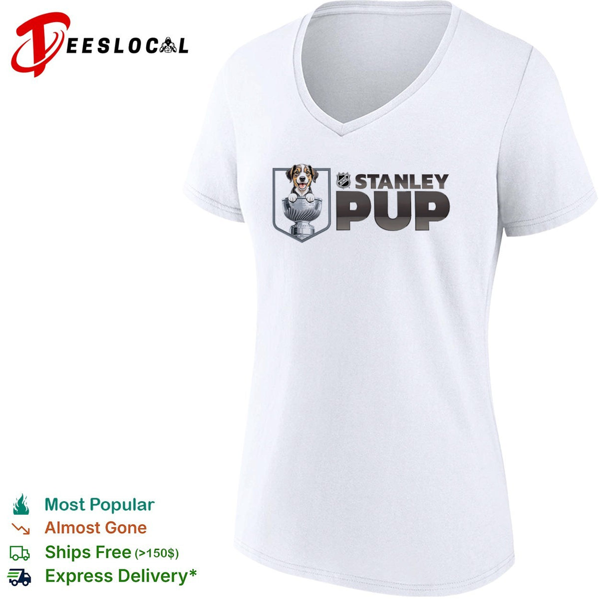 NHL Stanley Pup Logo Hockey League Mascot Sports Shirt