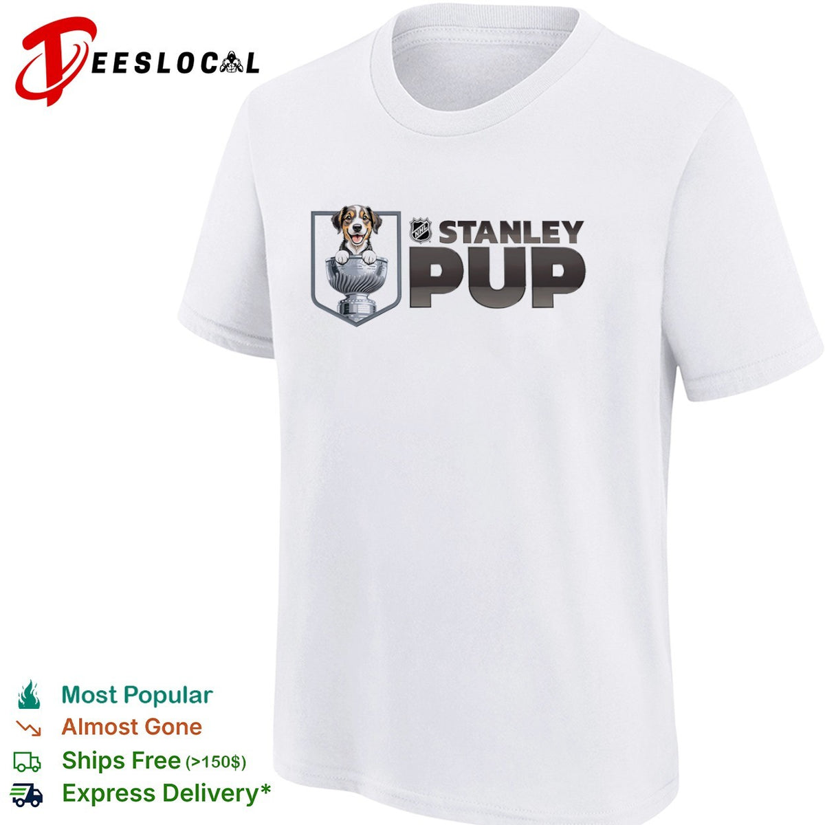 NHL Stanley Pup Logo Hockey League Mascot Sports Shirt