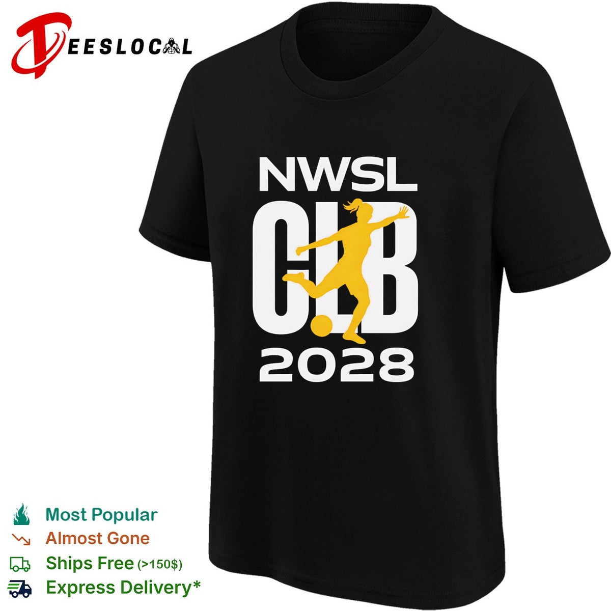 NWSL club 2028 women’s soccer player silhouette shirt