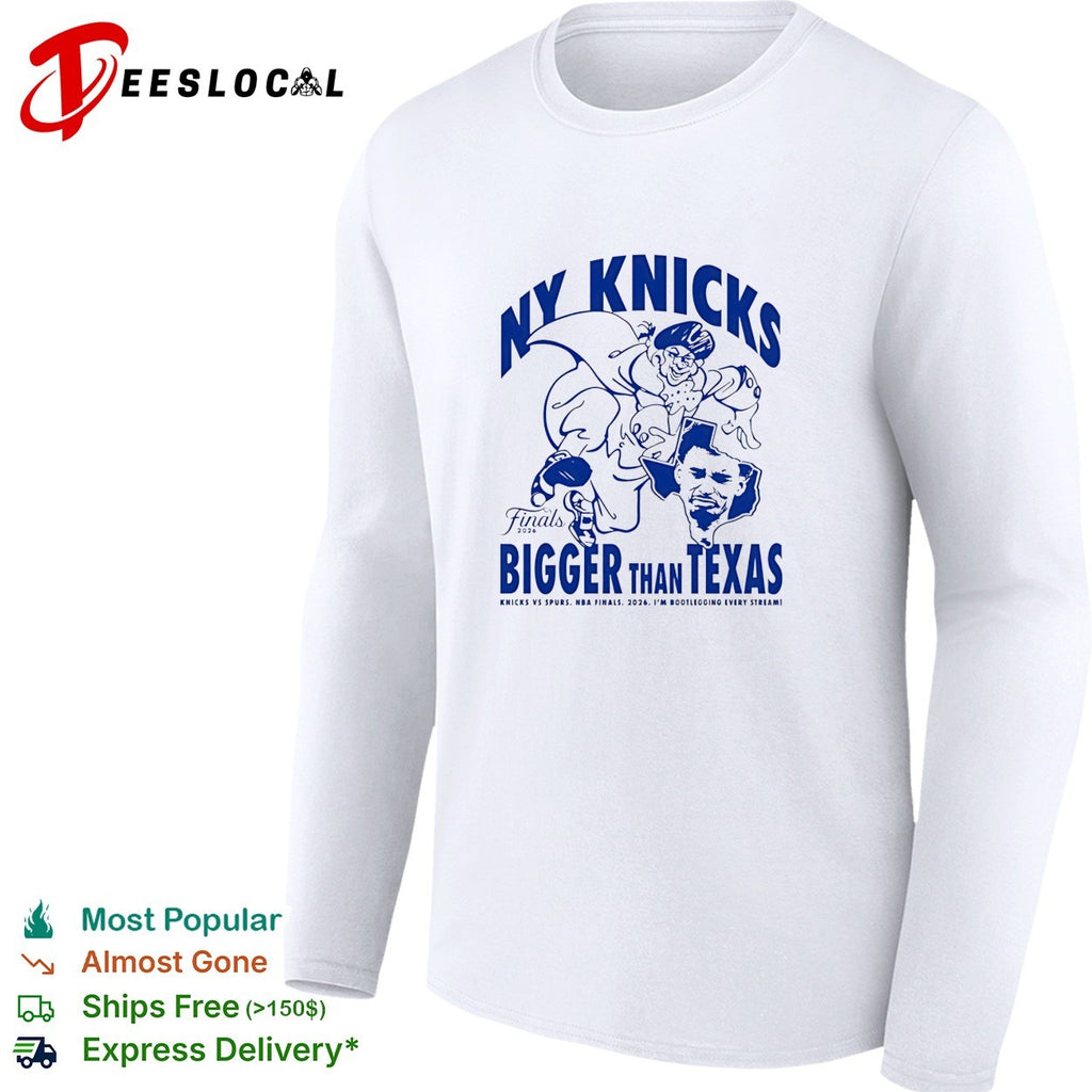 NY Knicks bigger than Texas vs Spurs NBA Finals 2026 cartoon shirt