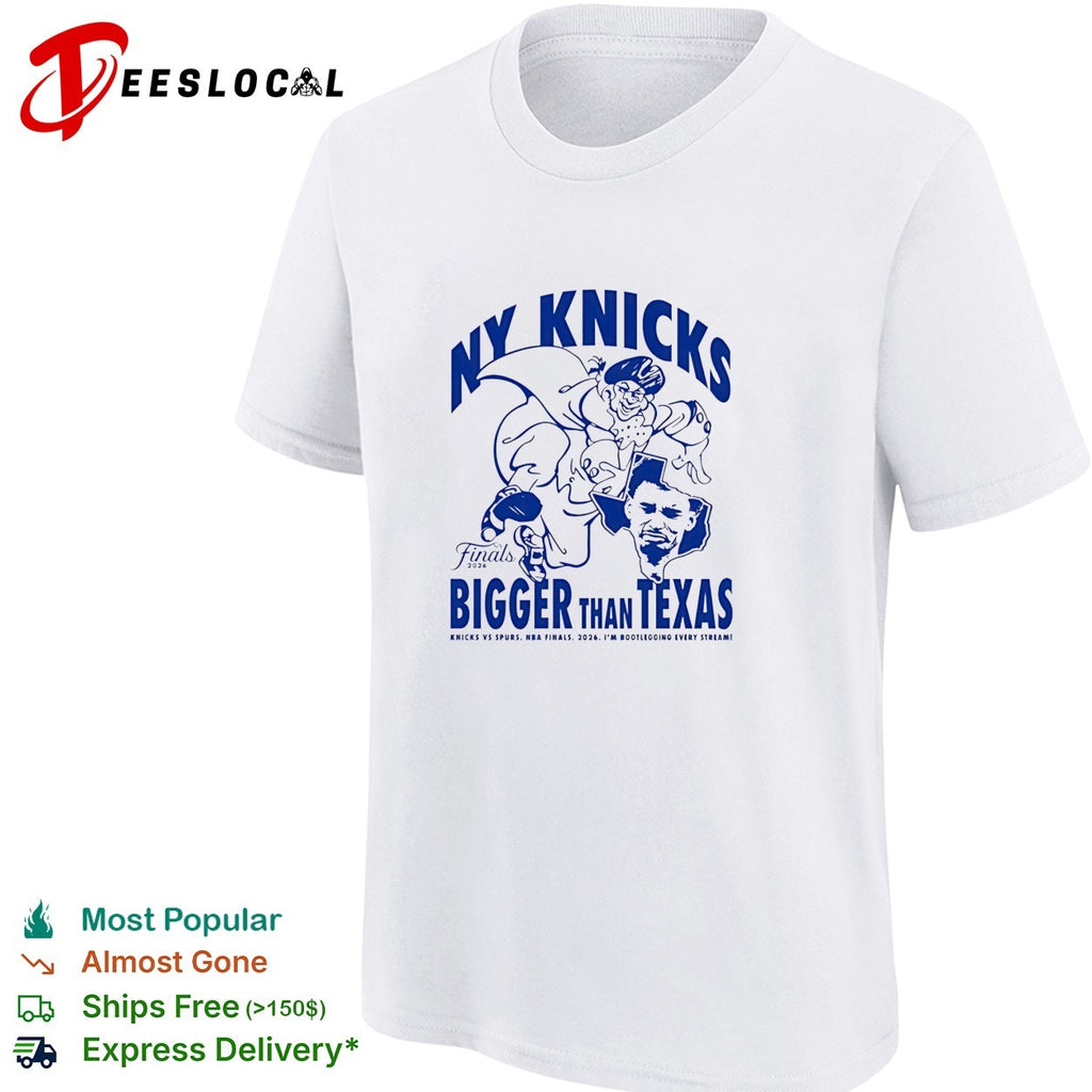 NY Knicks bigger than Texas vs Spurs NBA Finals 2026 cartoon shirt