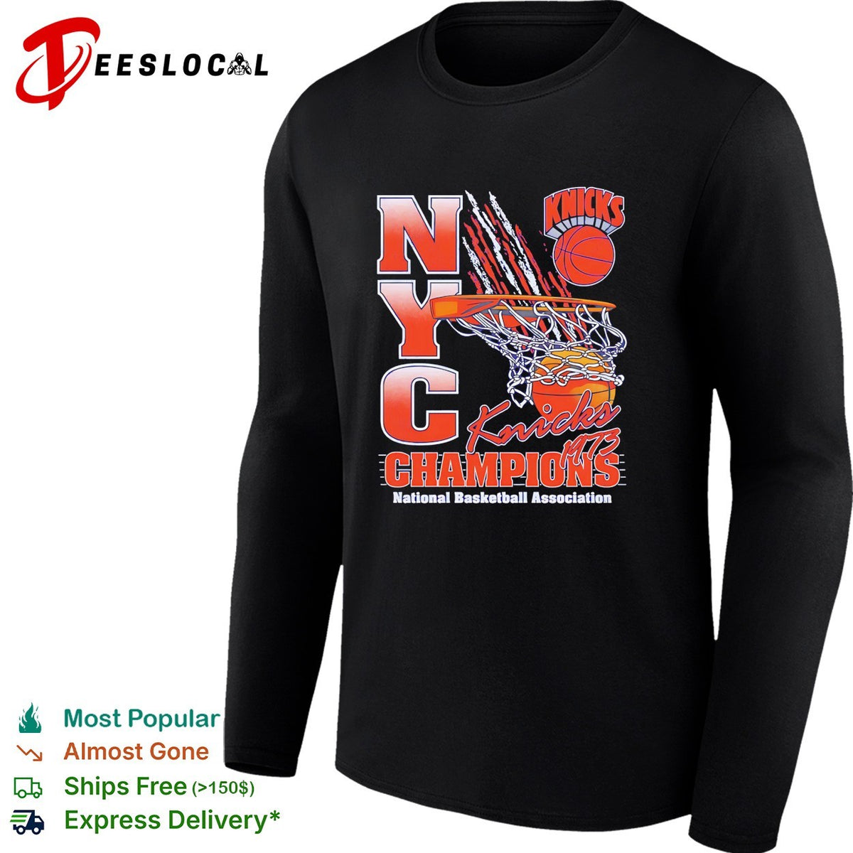 NYC champions basketball net bold poster shirt