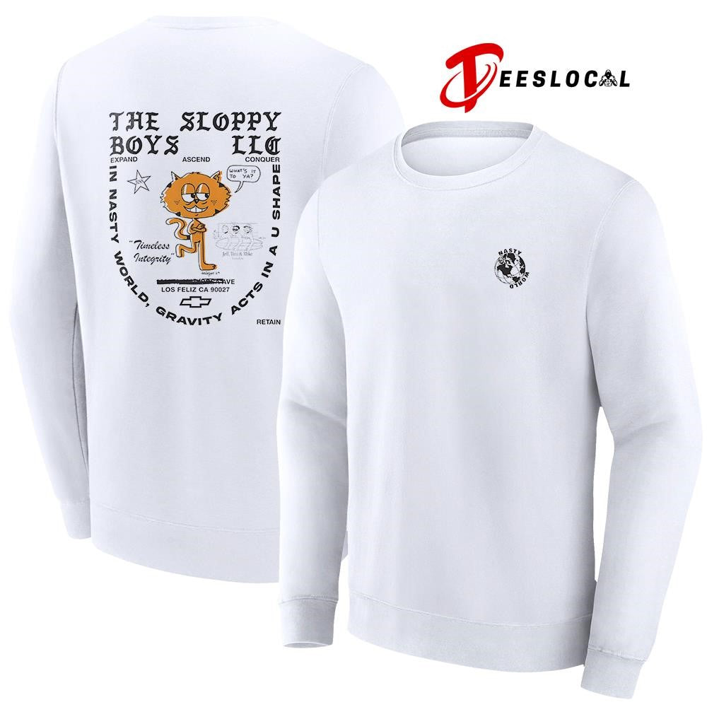 Nasty World the Sloppy Boys LLC expand ascend conquer orange cat art shirt