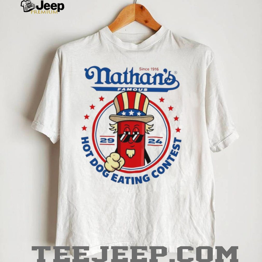 Nathan’s Famous 2024 Hot Dog Eating Contest Uncle Sam Mascot shirt