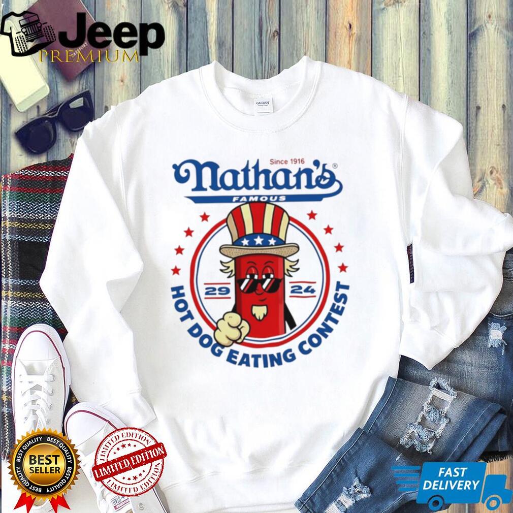 Nathan’s Famous 2024 Hot Dog Eating Contest Uncle Sam Mascot shirt