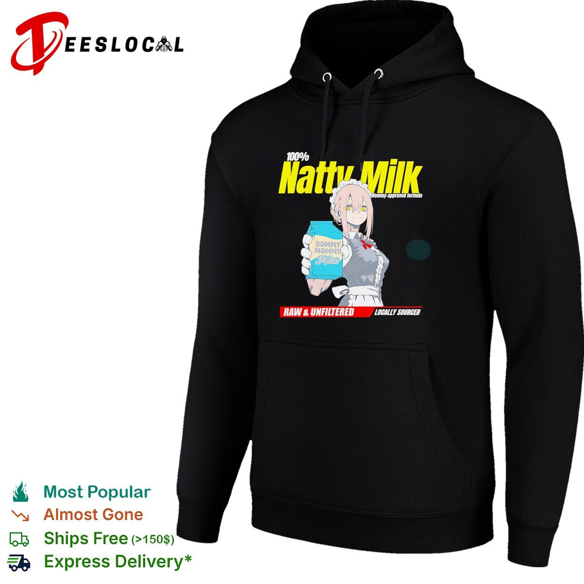 Natty Milk 100 percent mommy approved formula anime maid character shirt