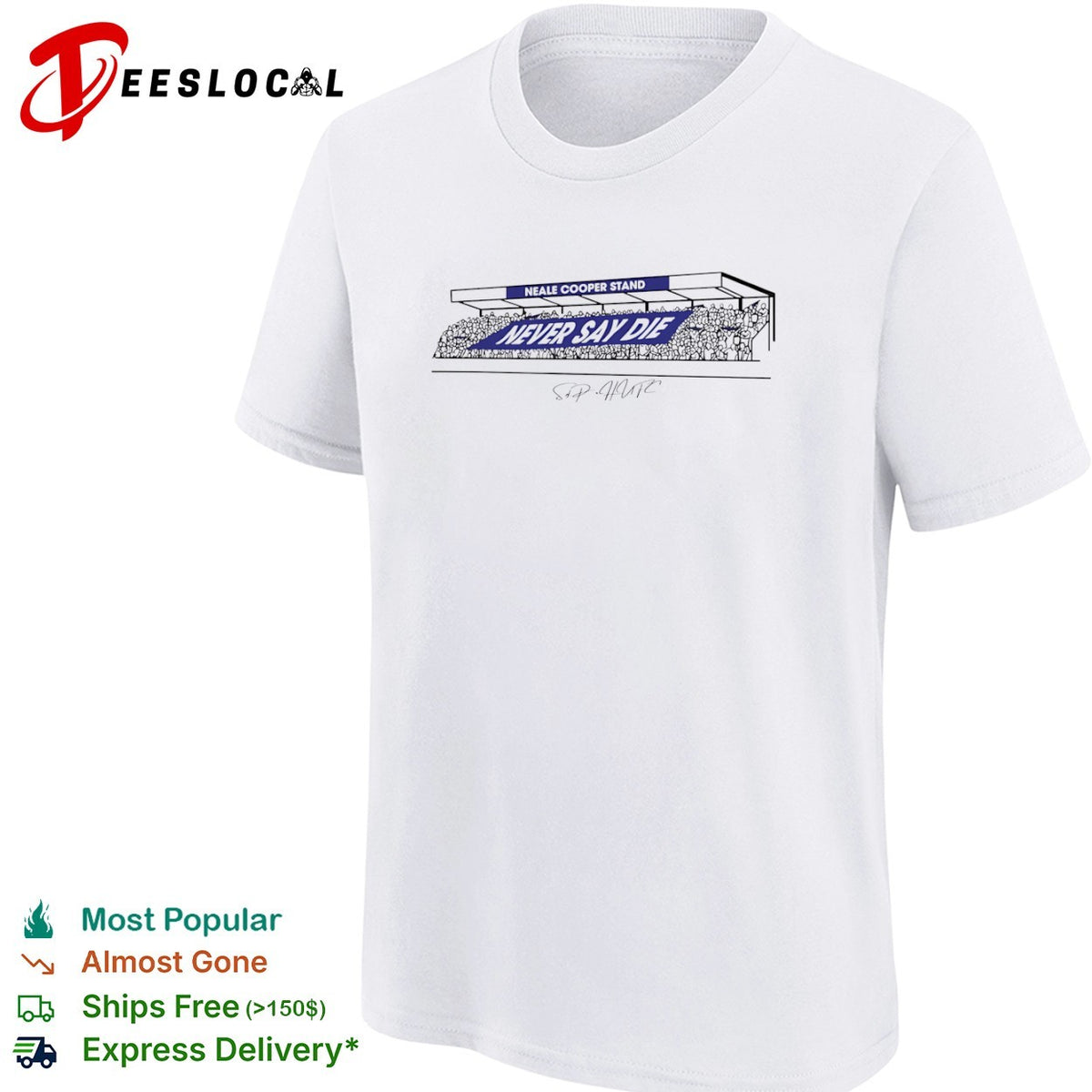 Neale Cooper Stand Never Say Die Hartlepool United Football Club HUFC shirt