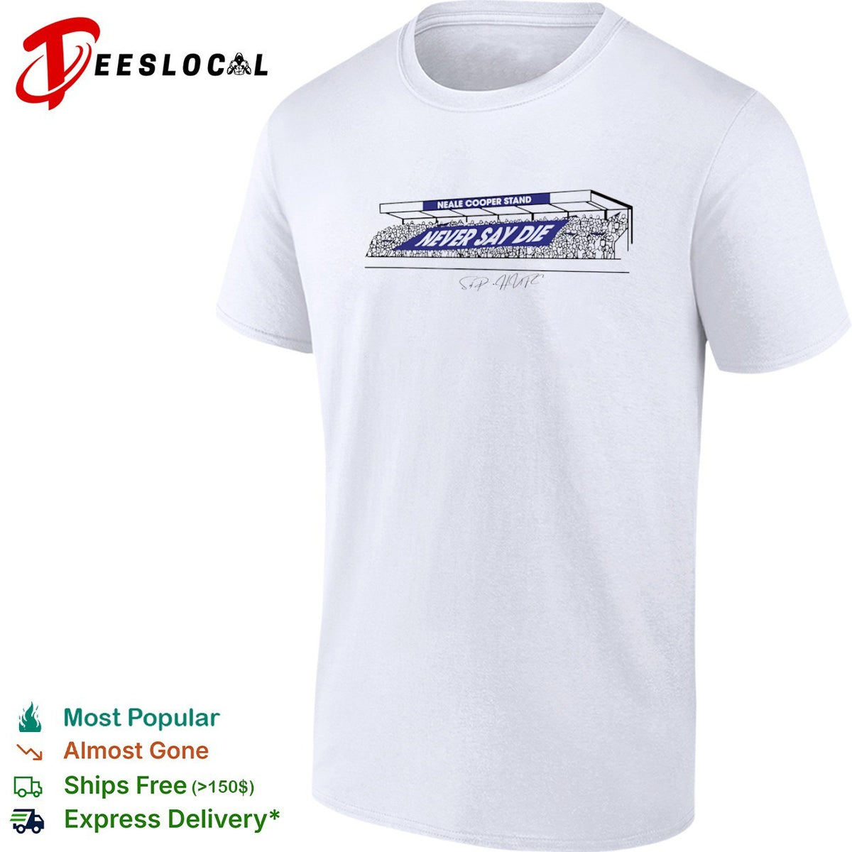 Neale Cooper Stand Never Say Die Hartlepool United Football Club HUFC shirt