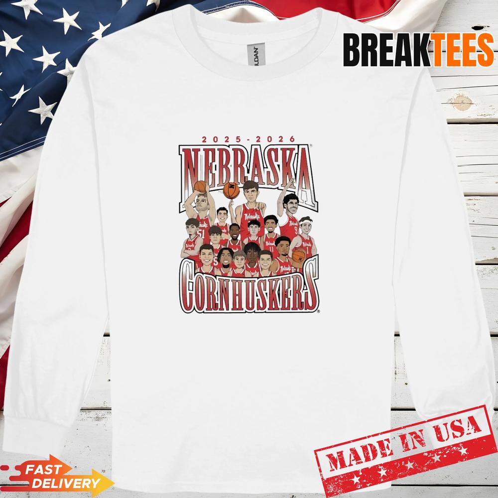 Nebraska Basketball 2026-2026 Team Collage caricature T-Shirt
