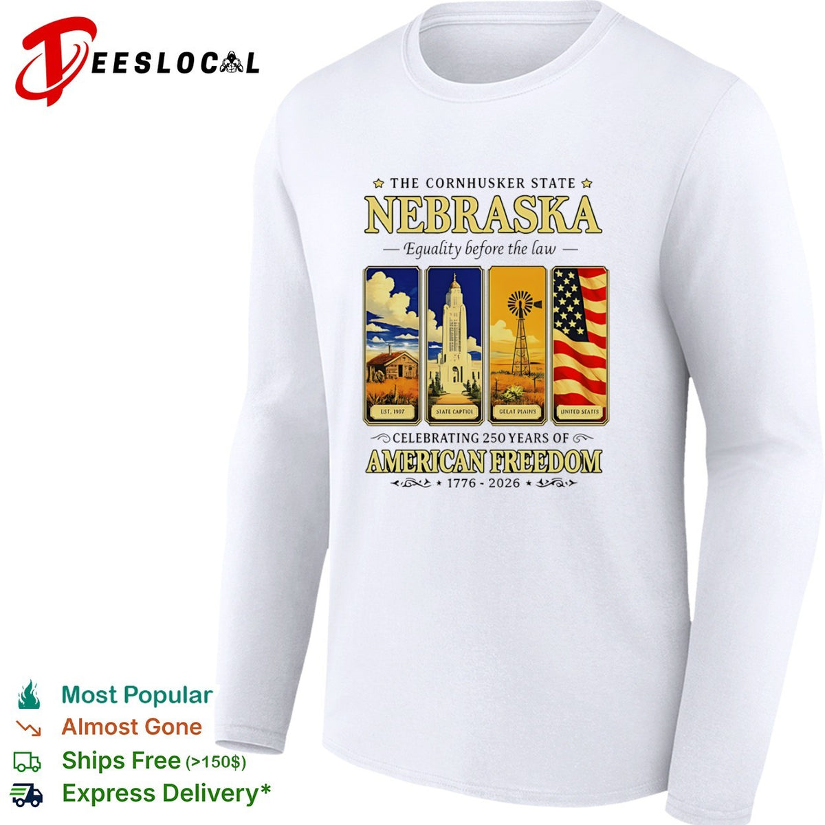 Nebraska The Cornhusker State Equality before the law Celebrating 250 Years shirt