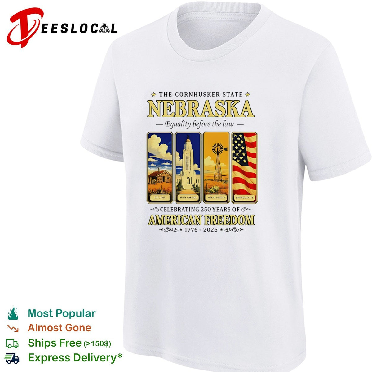 Nebraska The Cornhusker State Equality before the law Celebrating 250 Years shirt