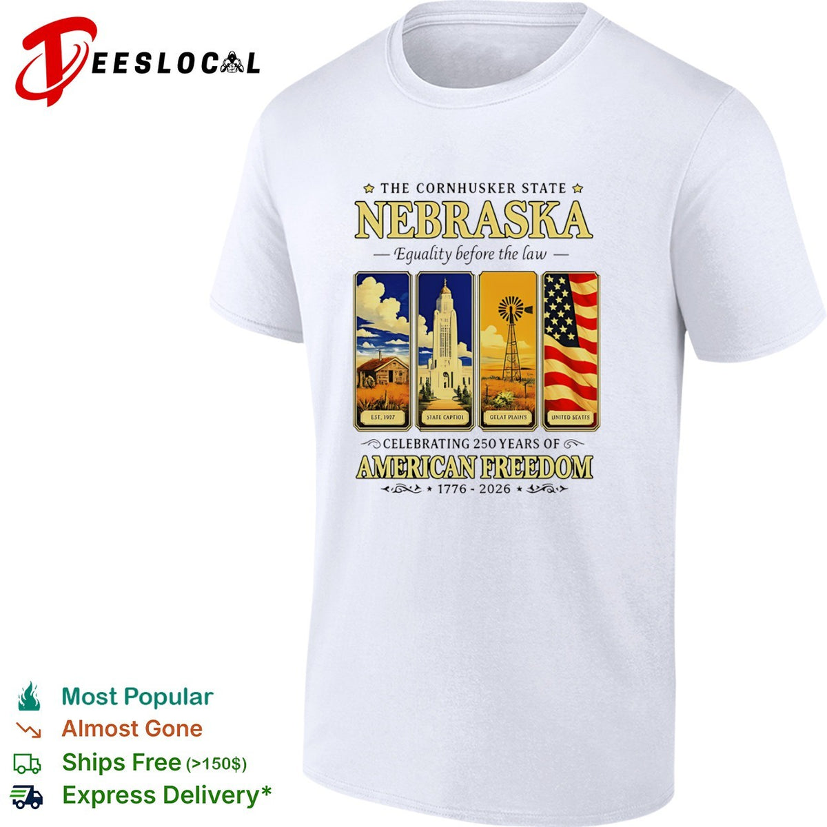 Nebraska The Cornhusker State Equality before the law Celebrating 250 Years shirt
