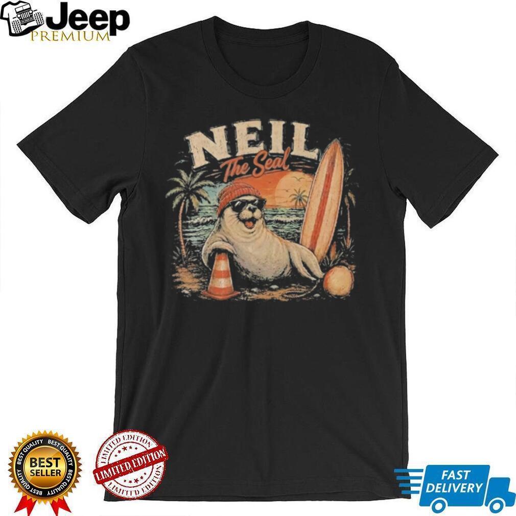 Neil The Seal Summer Beach Distressed Surfboard vintage shirt