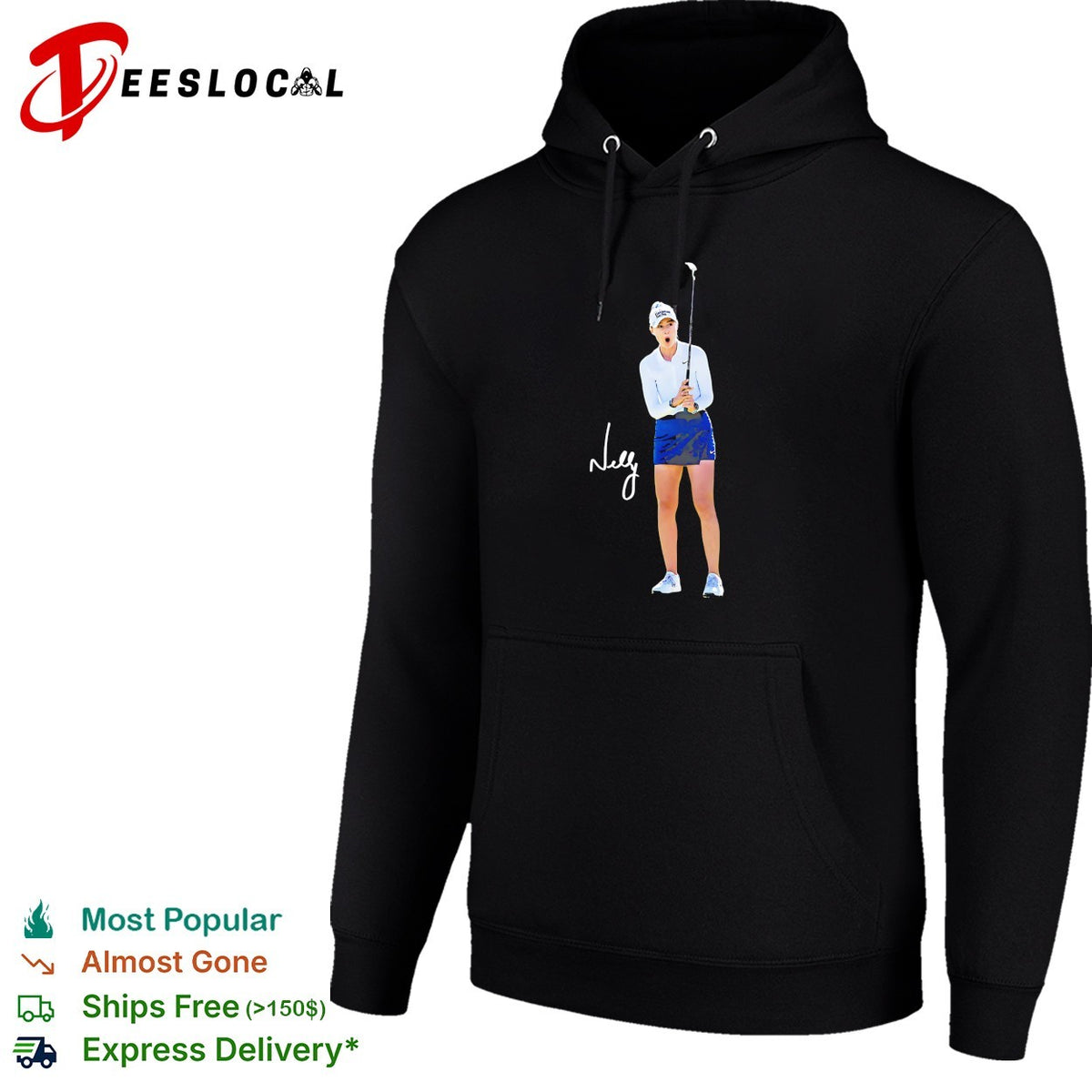 Nelly Korda LPGA tour golfer and Nelly signature autograph golf athlete sport shirt