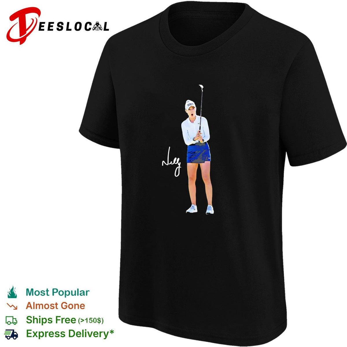 Nelly Korda LPGA tour golfer and Nelly signature autograph golf athlete sport shirt