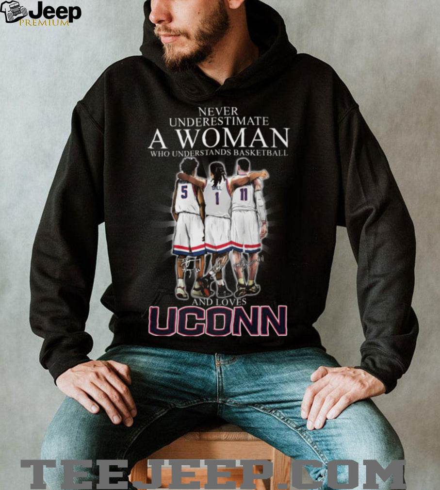 Never Underestimate A Woman Who Understands Basketball And Loves UConn T Shirt