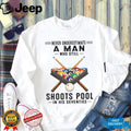 Never Underestimate Man Playing Billiards In Seventies Pool Shirt