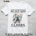Never Underestimate Old Man Rock Climber Shirt Seventies