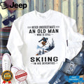 Never Underestimate Old Man Skiing Seventies Gift Shirt
