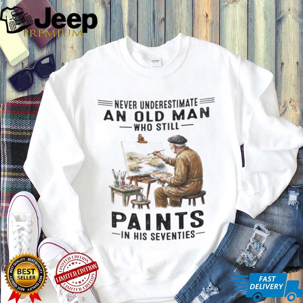 Never Underestimate Old Man Who Paints in Seventies Shirt
