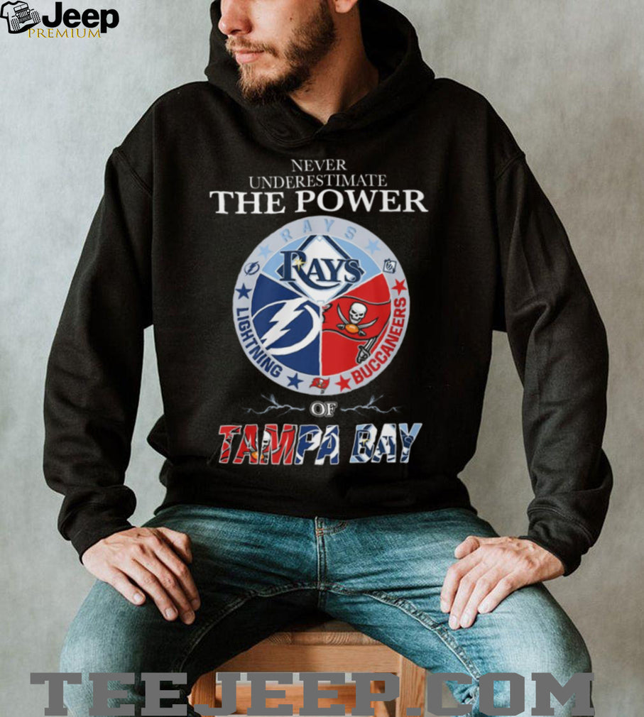 Never Underestimate The Power Of Tampa Bay Sports T Shirt Tri Logo Circle Design