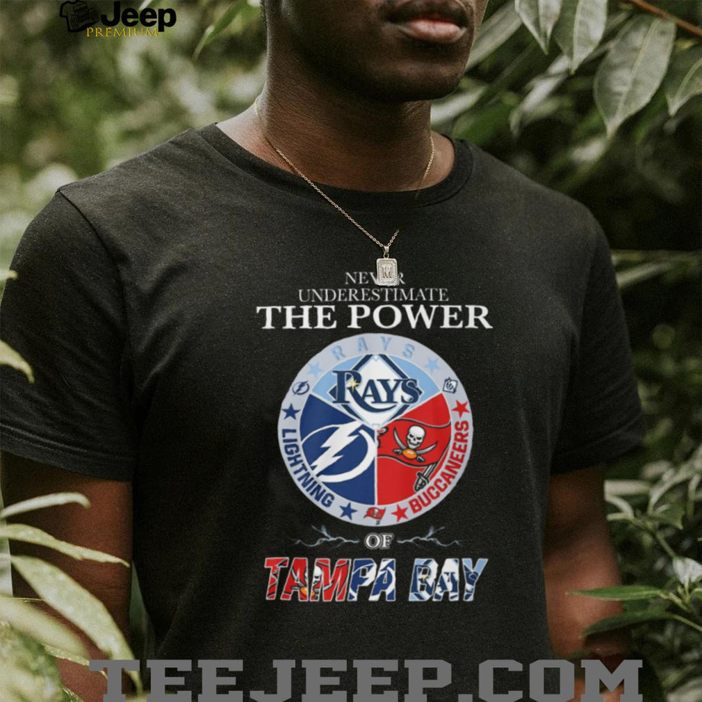 Never Underestimate The Power Of Tampa Bay Sports T Shirt Tri Logo Circle Design