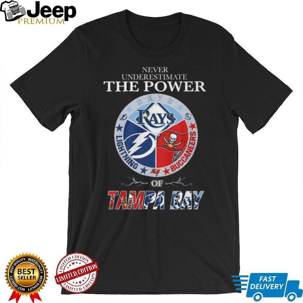 Never Underestimate The Power Of Tampa Bay Sports T Shirt Tri Logo Circle Design