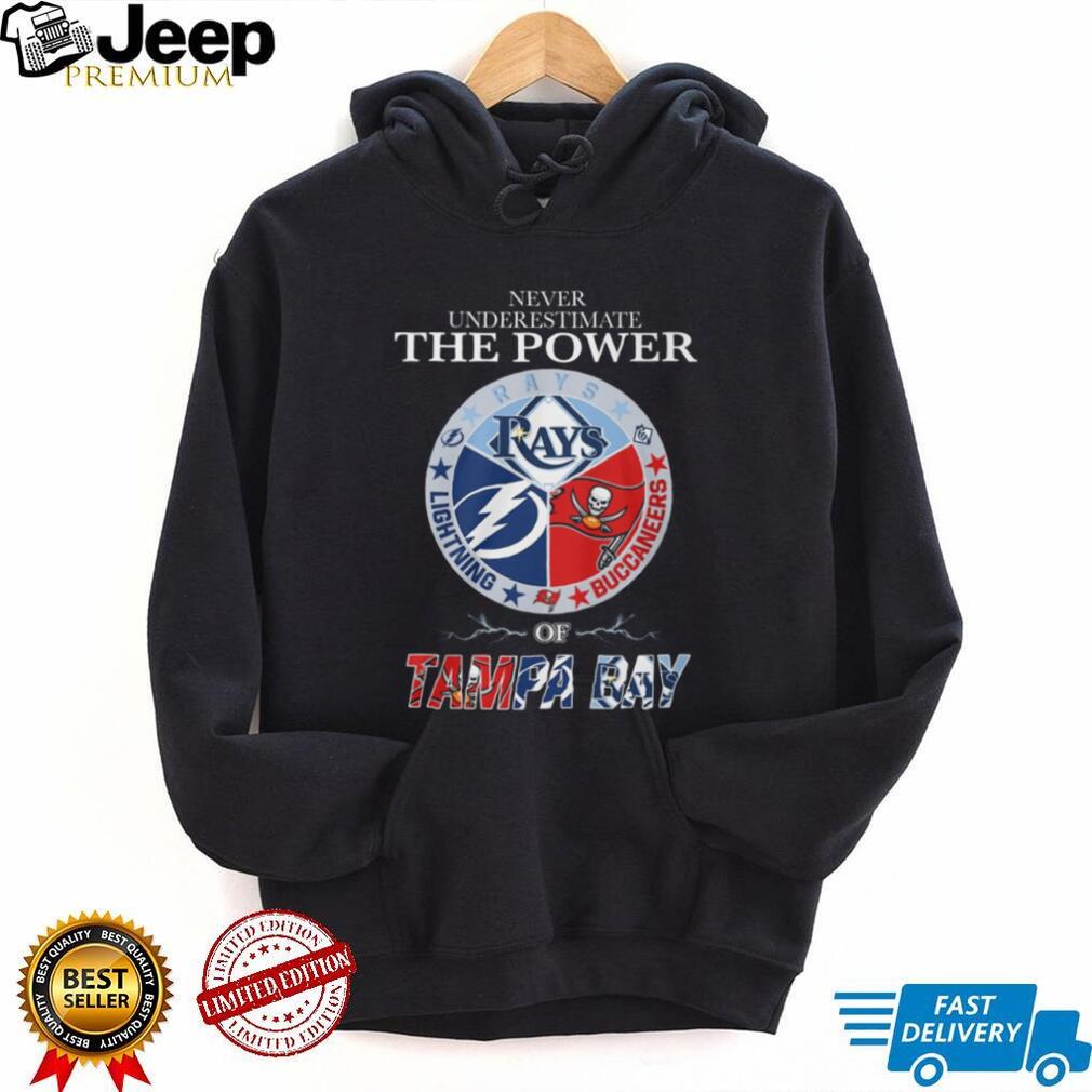 Never Underestimate The Power Of Tampa Bay Sports T Shirt Tri Logo Circle Design