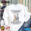 Never Underestimate Woman Artist Painting Hobby 70s Shirt